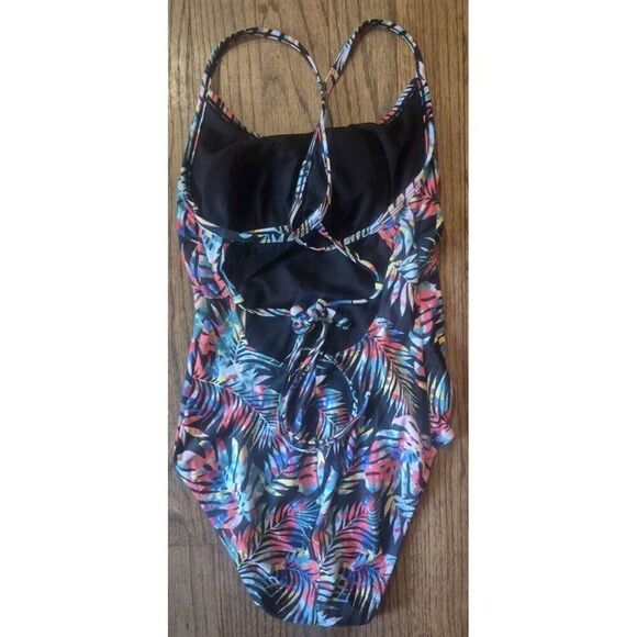 ECO BEACH Palm Frond Strappy One-piece Bathingsuit Swimsuit Women's Size Medium - Picture 2 of 4